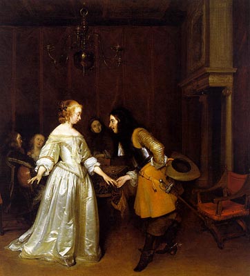 An Officer Making his Bow to a Lady