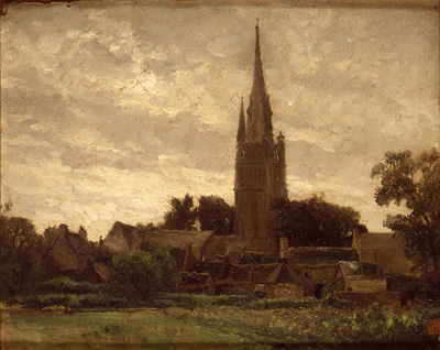 The tower of the church. Neighborhoods of Douarnenez