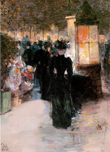 Childe Hassam - Paris Nocturne 1889