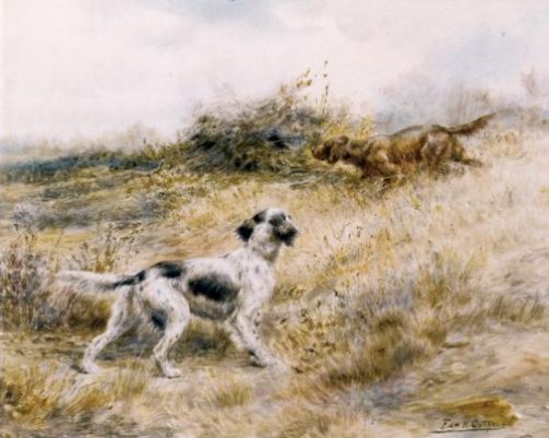 Edmund Henry Osthaus - English Setters Pointing