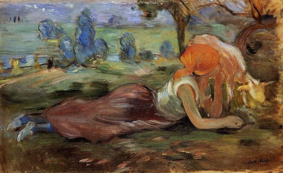 Berthe Morisot - Shepherdess Laying Down 1