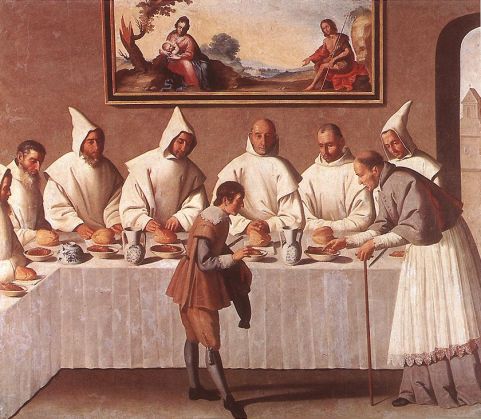 Francisco de Zurbaran - St Hugo of Grenoble in the Carthusian Refectory