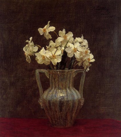 Henri Fantin-Latour - Narcisses in an Opaline Glass Vase