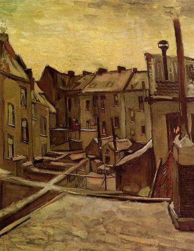 Vincent van Gogh - Backyards of Old Houses in Antwerp in the Snow