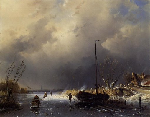 Charles Henri Joseph Leickert - A Winter Landscape With Skaters