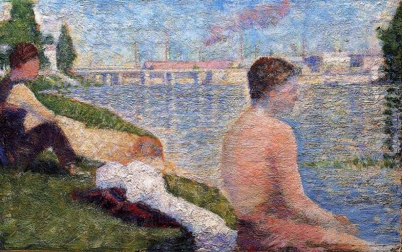 Georges Seurat - Bathing at Asnieres - Seated Bather