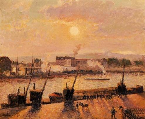 Camille Pissarro - Sunset, Rouen
