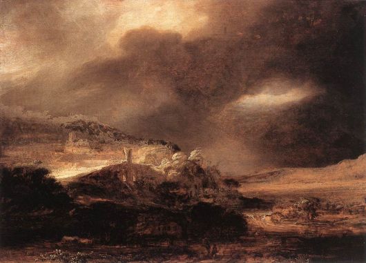 Rembrandt van Rijn - Stormy Landscape