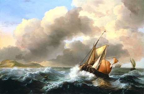 Fishing Vessels Offshore in a Heavy Sea, 1684