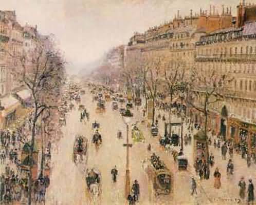 Camille Pissarro Boulevard Montmartre Morning Grey Weather Oil Painting
