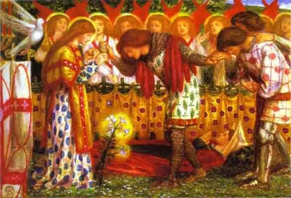 Dante Gabriel Rossetti How Sir Galahad Sir Bors and Sir Percival Oil Painting