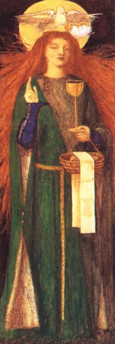 Dante Gabriel Rossetti The Damsel of the Sanct Grail Oil Painting