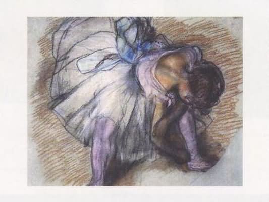 Edgar Degas Dancer Adjusting Her Shoe Oil Painting