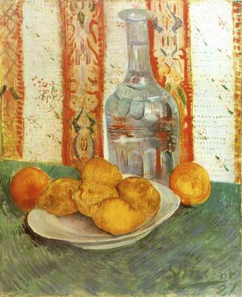 Still Life with Decanter and Lemons on a Plate,Paris: Spring, 1887