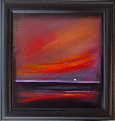 Sept 22 Larger Framed Abstract Landscape Free Ship