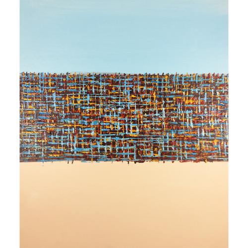 Modern Abstract Painting On Canvas Hand Painted Wall Art Gallery Yellow-Blue Color Oil Paintings