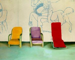 Three Chairs With Picasso Mural