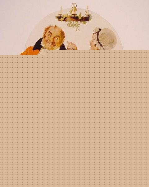 Merrie Christmas Couple Dancing Under the Mistletoe