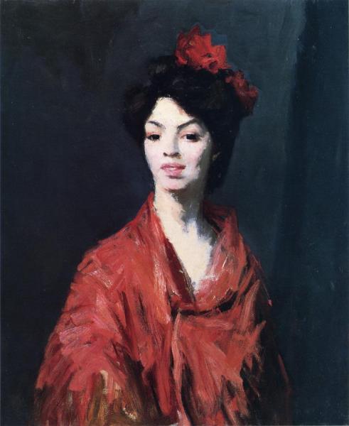 Spanish Woman in a Red Shawl