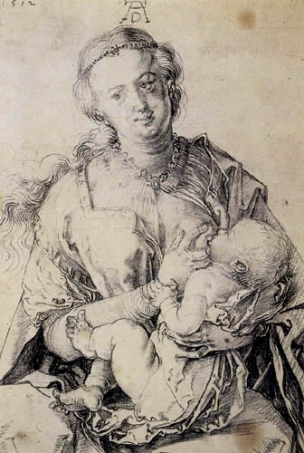 Half Figure of Mary and Suckling Child