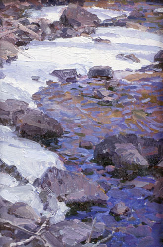 River And Snow Sketch