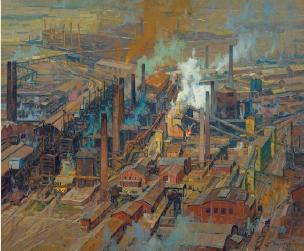 Bird's Eye View of Large Steel Mills