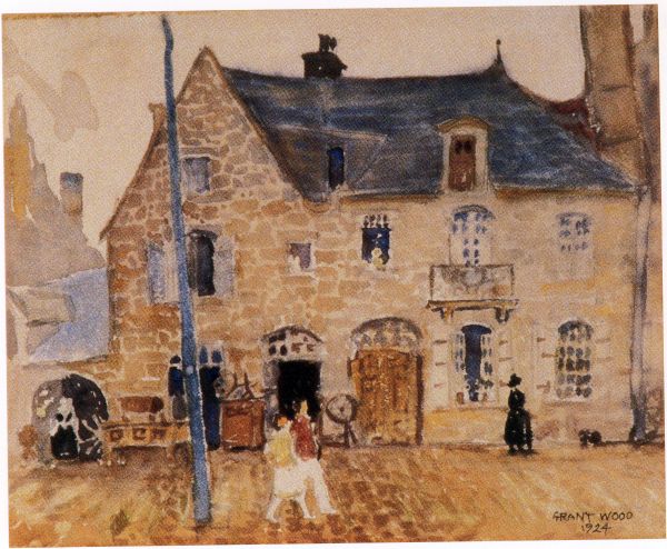 House with Blue Pole