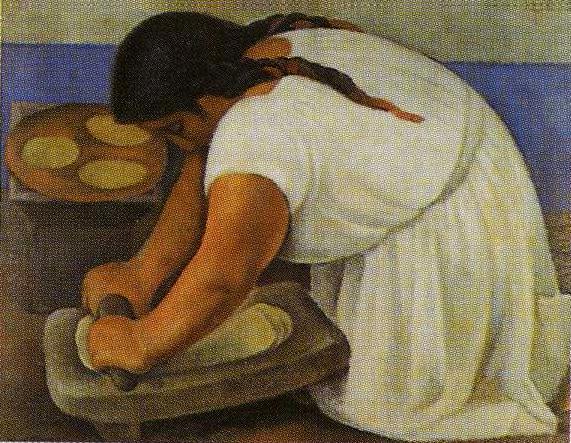 Woman Grinding Maize
