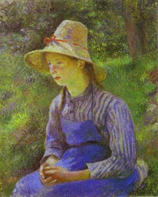 Young Peasant Girl Wearing A Hat