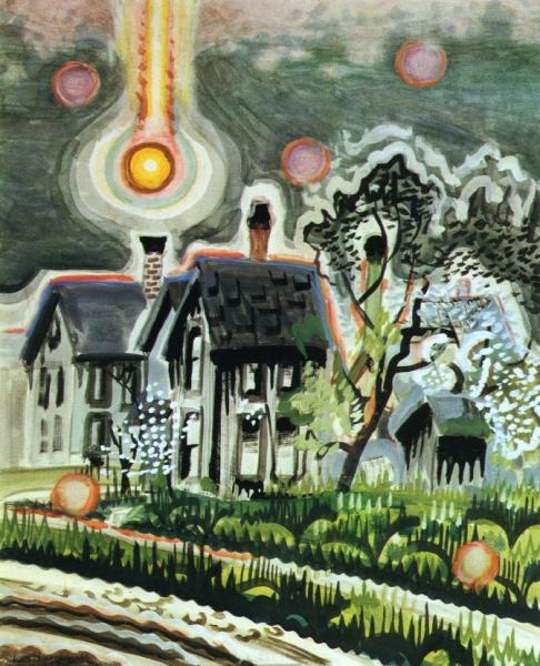 Sun Setting in a Bank of Smoke