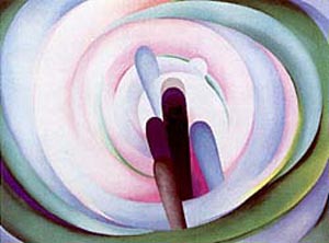 Georgia OKeeffe Grey,Blue and Black -Pink Circle 1929