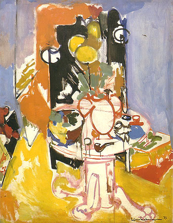 Hans Hofmann Round Table With Pipe Round Table Vases of Flowers