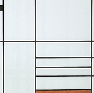 Piet Mondrian Composition with Red and Black, 1936