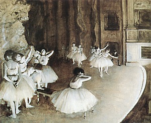 Edgar Degas Bullet Rehearsal on Stage, 1874