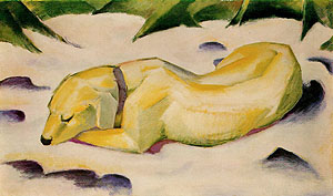 Franz Marc Dog Lying in the Snow