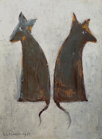 L-S-Lowry Two Dogs 1961