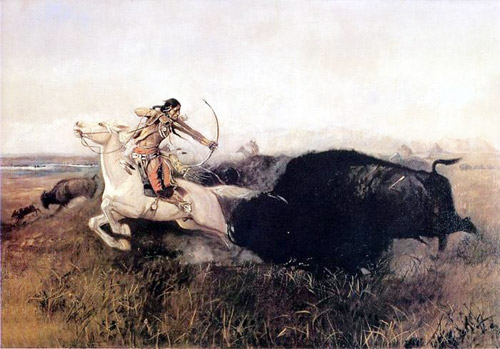 Indians Hunting Buffalo