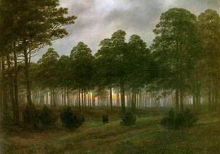 Evening Friedrich oil painting