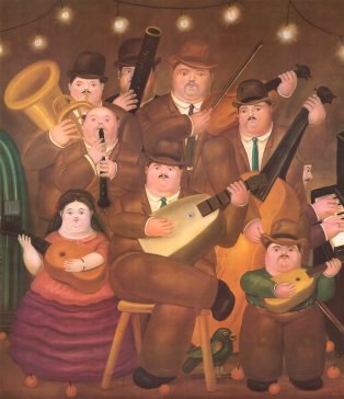 Fernando Botero los musicos oil painting