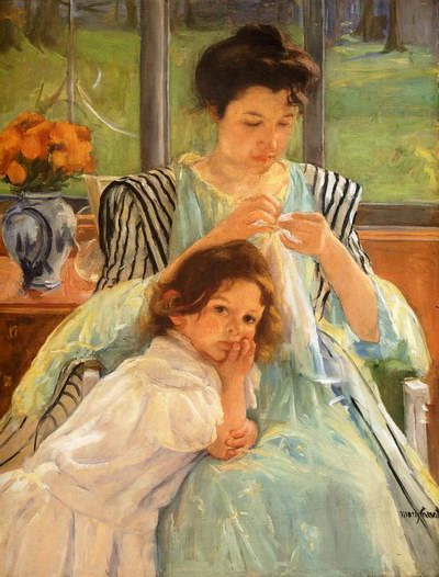 Mary Cassatt Young Mother Sewing oil painting reproduction