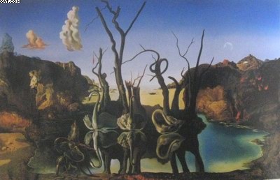Salvador Dali Swans reflecting elephants oil painting reproduction