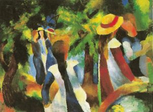Auguste Macke Madchen unter Baumen oil painting