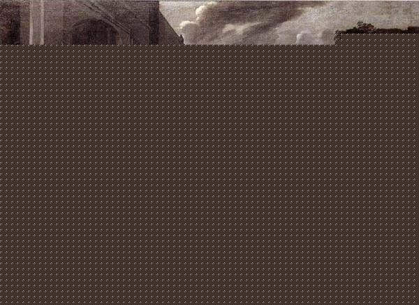 A Lady and gentleman distributing alms to the poor