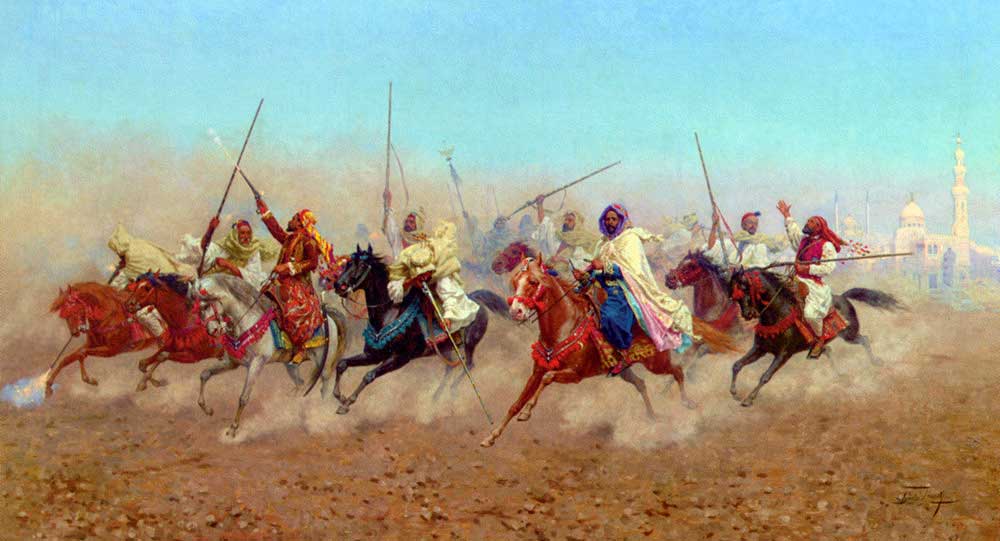 Charging Horsemen outside the Northern Cemetery