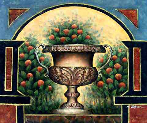 Roman Carafe with Flowers