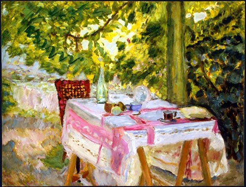 Table Set in a Garden
