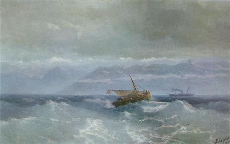 Caucasus Mountains from the Sea