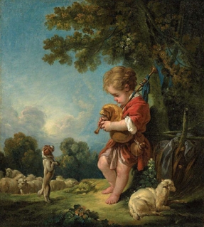 Shepherd Boy Playing Bagpipes