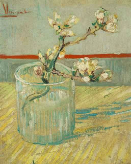 Blossoming Almond Branch in a Glass