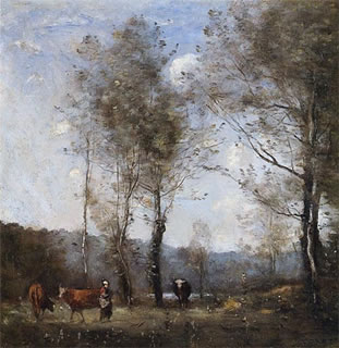 Ville-dAvrey, Cowherd in a Clearing near a Pond